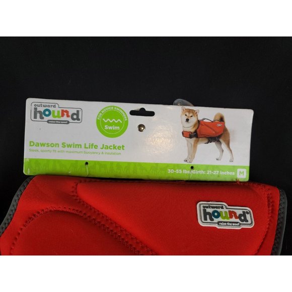 OUTWARD HOUND DAWSON SWIM LIFE JACKET SIZE MEDIUM 30-55 LBS NEW WITH TAGS RED - Picture 4 of 7